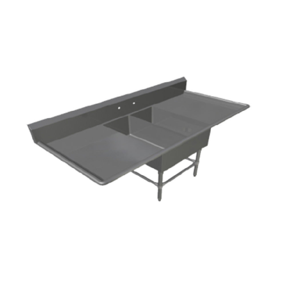 John Boos 2PB14314-2D30 Pro-Bowl Platter Sink 2-compartment 91-3/16"W X 36-1/2"D X 44-1/16"H Overall Size