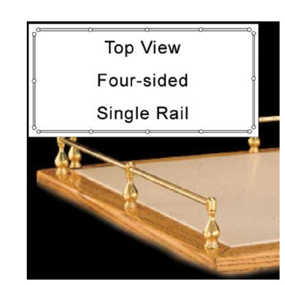 Forbes Industries 6036 Gallery Rails 4-sided Single Rail Brass