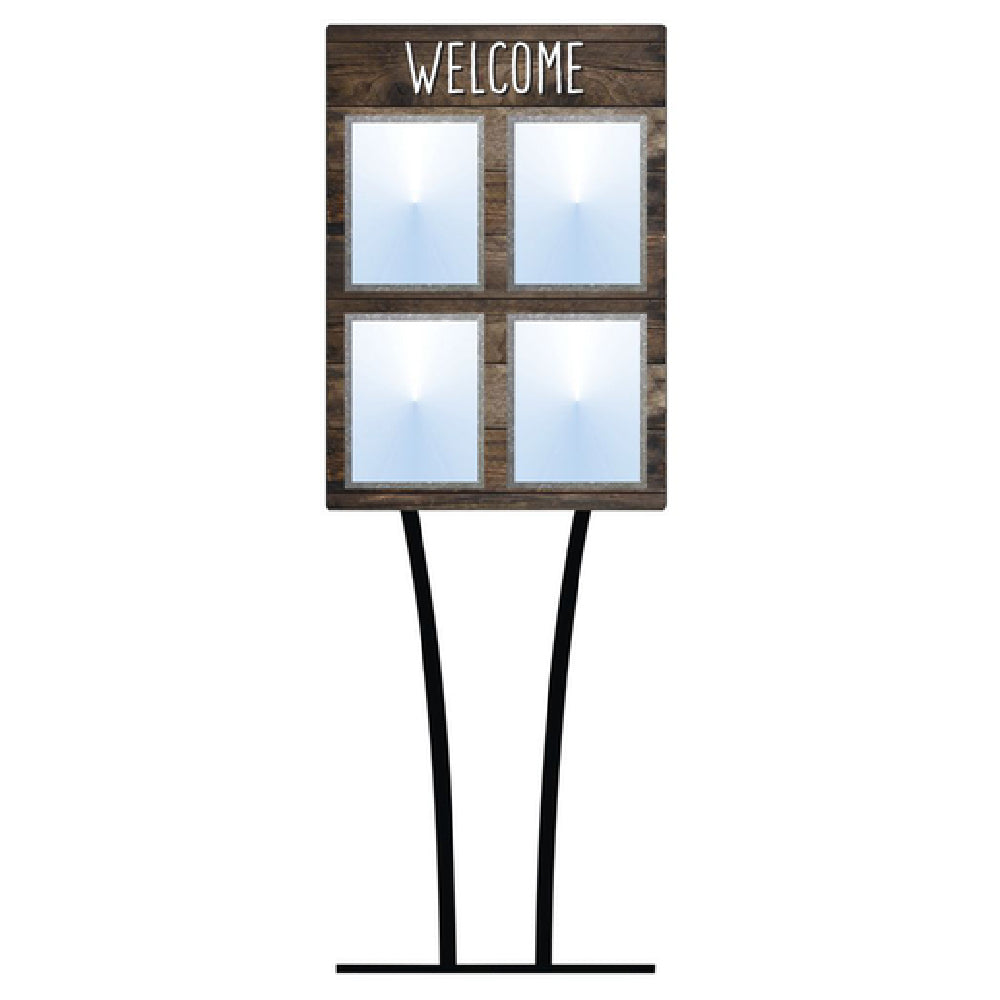 Hubert 42451 - Menu Board, 4-pocket, Floor Stand