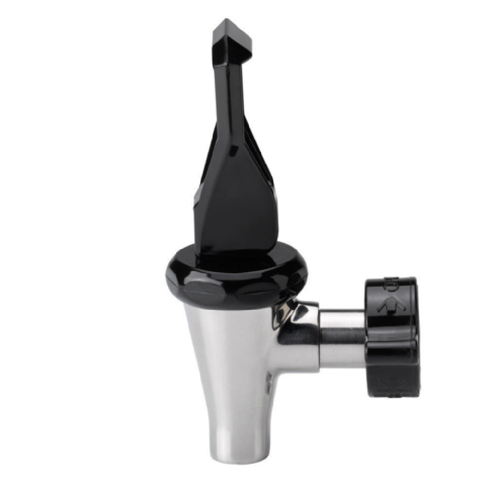 Service Ideas 120201 Jewel Standard Beverage Dispenser Spigot 7/8" 14 UNF Black And Polished Stainless