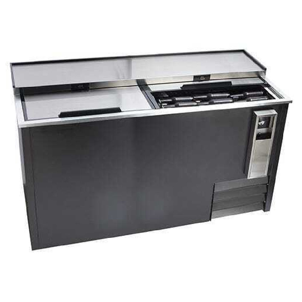 Hubert 69K-728 - Kratos® Commercial Horizontal Bottle Cooler, Black, Temperature Range +33F To +41F