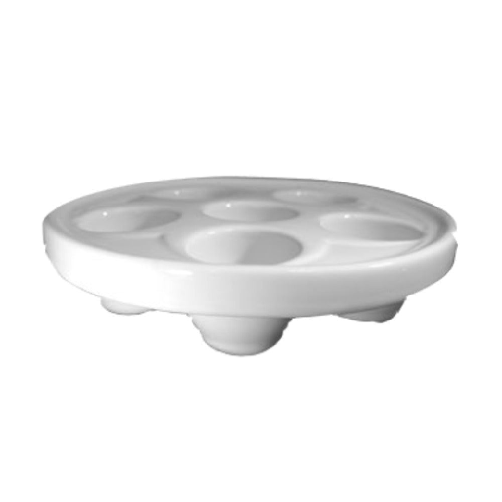 Steelite HL11660AWHA Escargot Plate 6 Hole 6-3/4" Dia. X 1-1/2"H