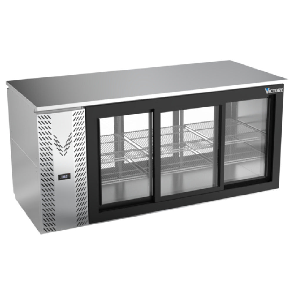 Victory VBB72HC-GS-PT-S - Pass-Thru Back Bar Refrigerator, Three-section, 72"W X 31-7/8”D X 34"H