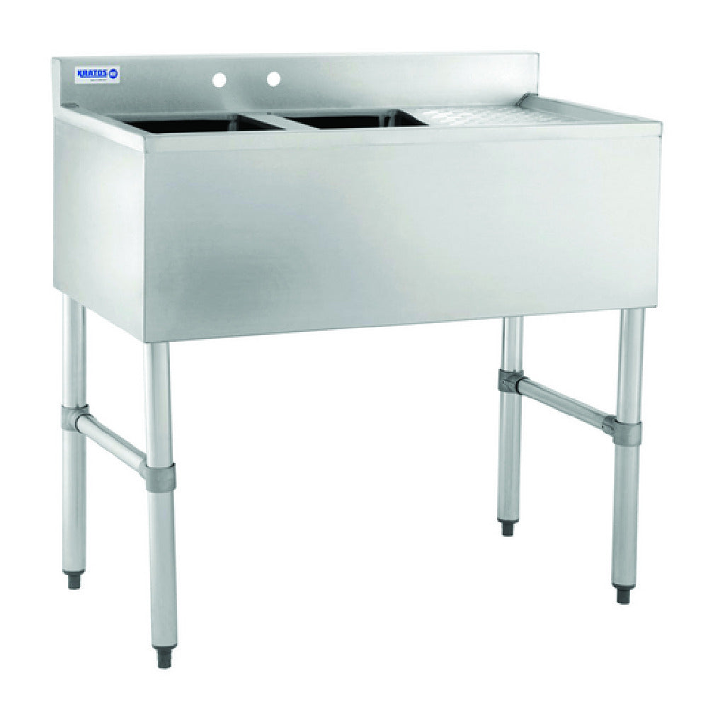 Hubert 13493 - Kratos® Underbar Compartment Sink, (2) Bowls, 36"W X 18.75"D X 33"H