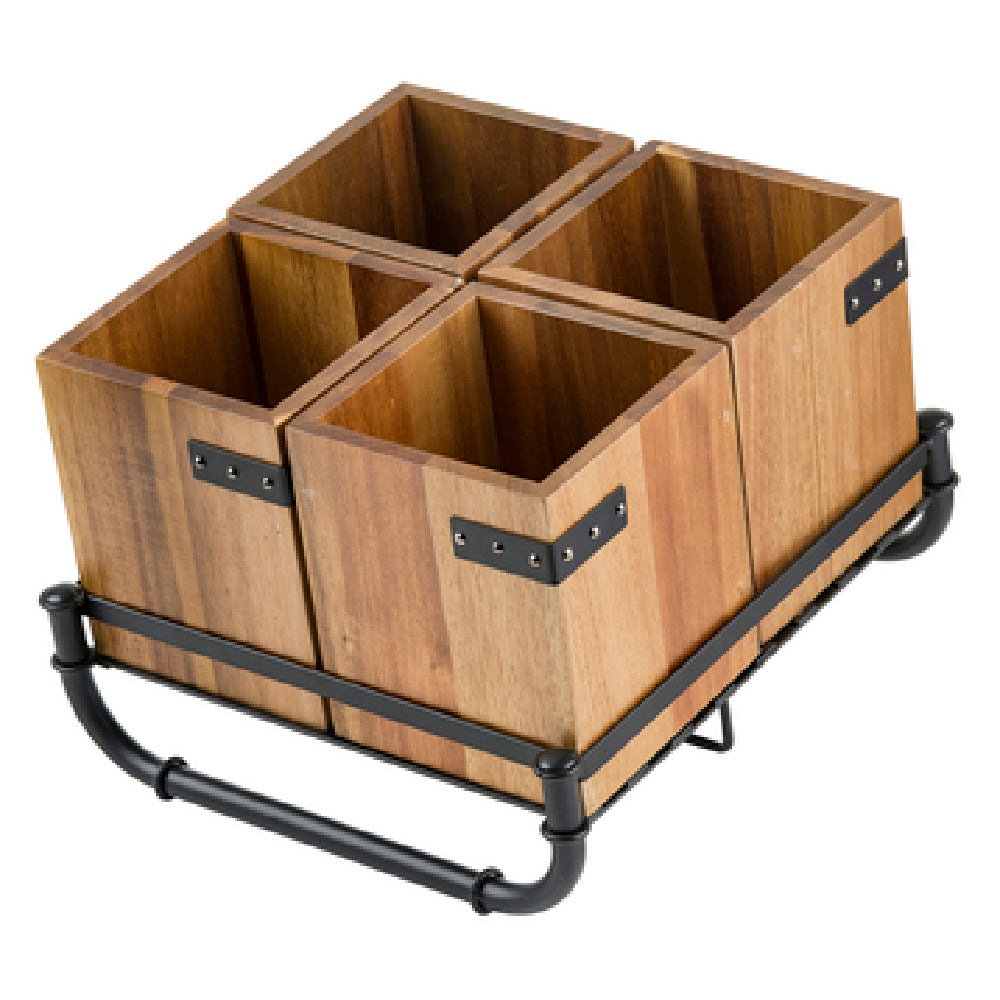 TableCraft Products 10075 - Industrial Collection™ Cutlery Holder Rack, 11-1/4" X 12-1/4" X 3-3/4"