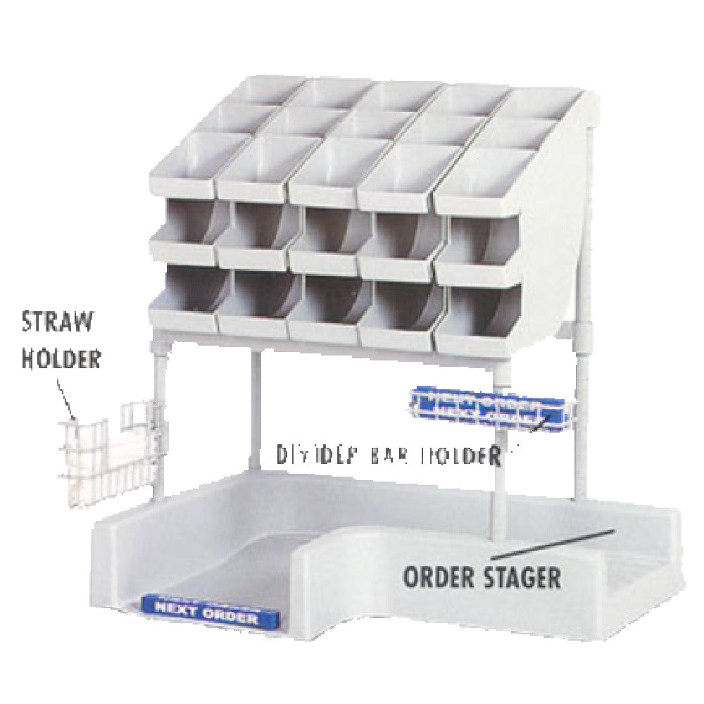 SPG CONDTOW24L - ISS Condiment Tower, With (5) 3-tier Bins And Straw Holder, Left Handed Operation