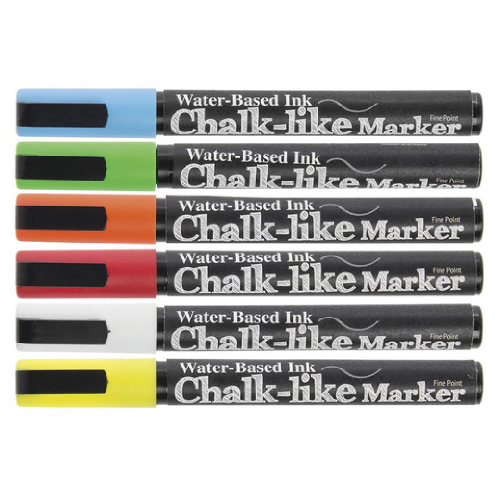 Hubert 47920 - Chalk-Like Marker Set, 6-piece, Fine Point