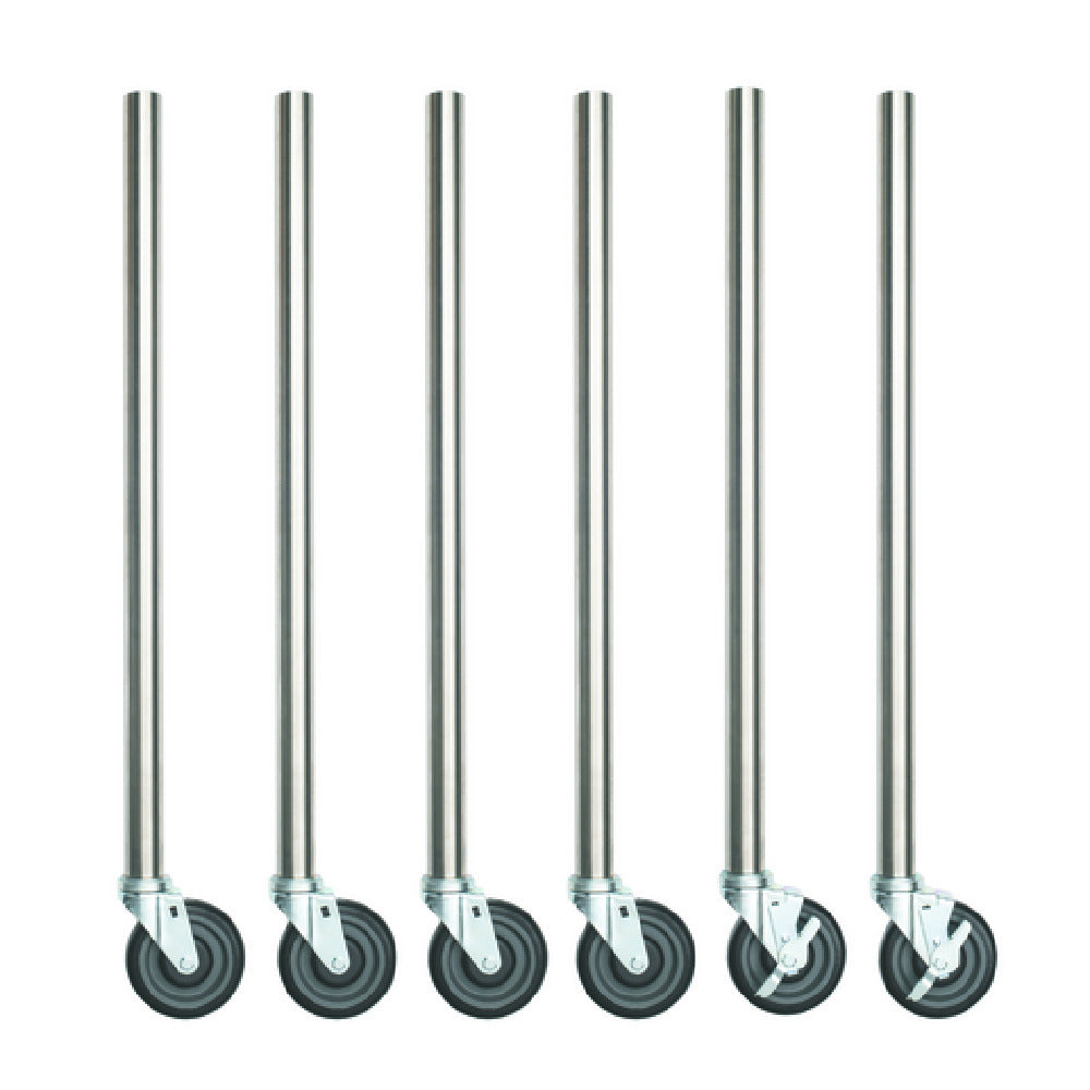 Hubert 109468 - Kratos Legs, 34" Length, Galvanized Steel Legs With Polyurethane Casters