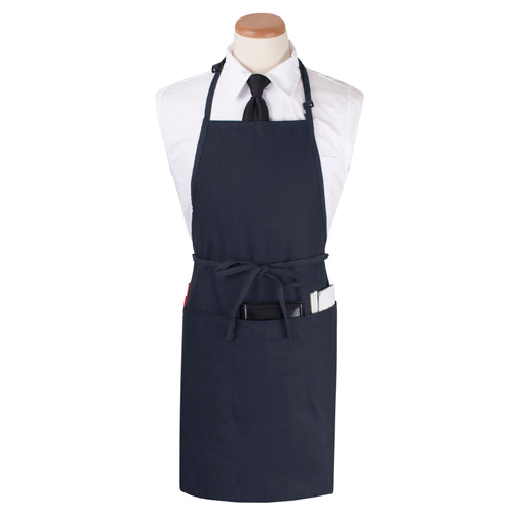 John Ritzenthaler Company CL3PBIAELNV-1 Chef Revival® Bib Apron 26" X 31" Extra Long 3 Front Pockets And Pen Pocket
