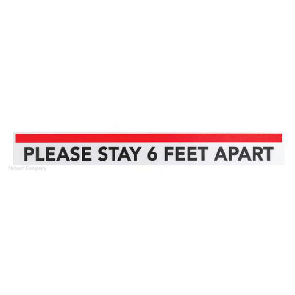 Hubert 92829 - Floor Decal, "please Stay 6 Feet Apart", 24"L X 3"H