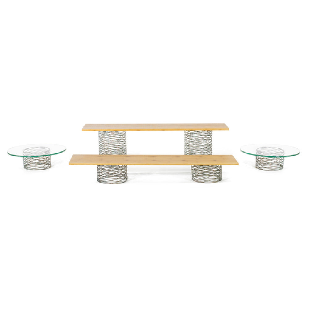 FOH BST008MUM28_ Buffet Essentials Patina Natural Bamboo And Clear Glass On Patina