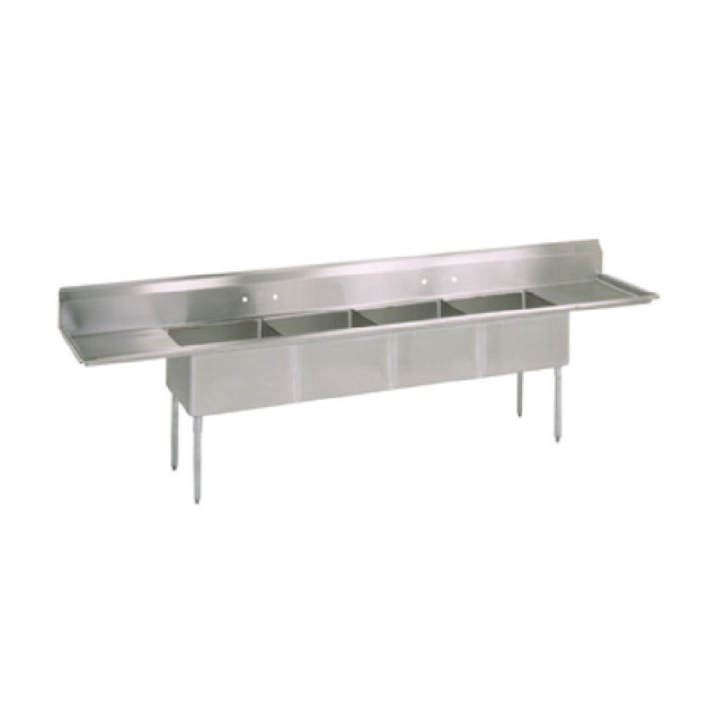 John Boos E4S8-1620-14T18 E-Series Sink 4-compartment 100"W X 25-1/2"D X 43-3/4"H Overall Size