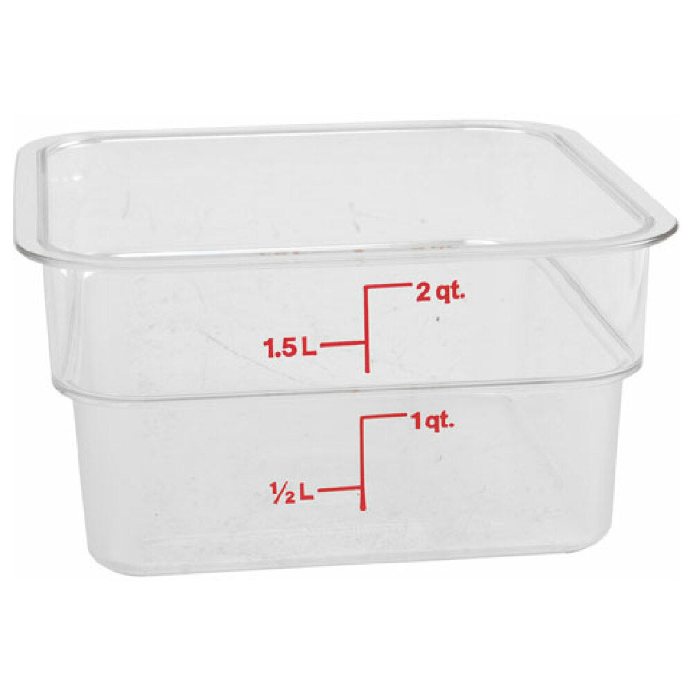 Cambro 2SFSCW135 Container Sq Clear 2qt