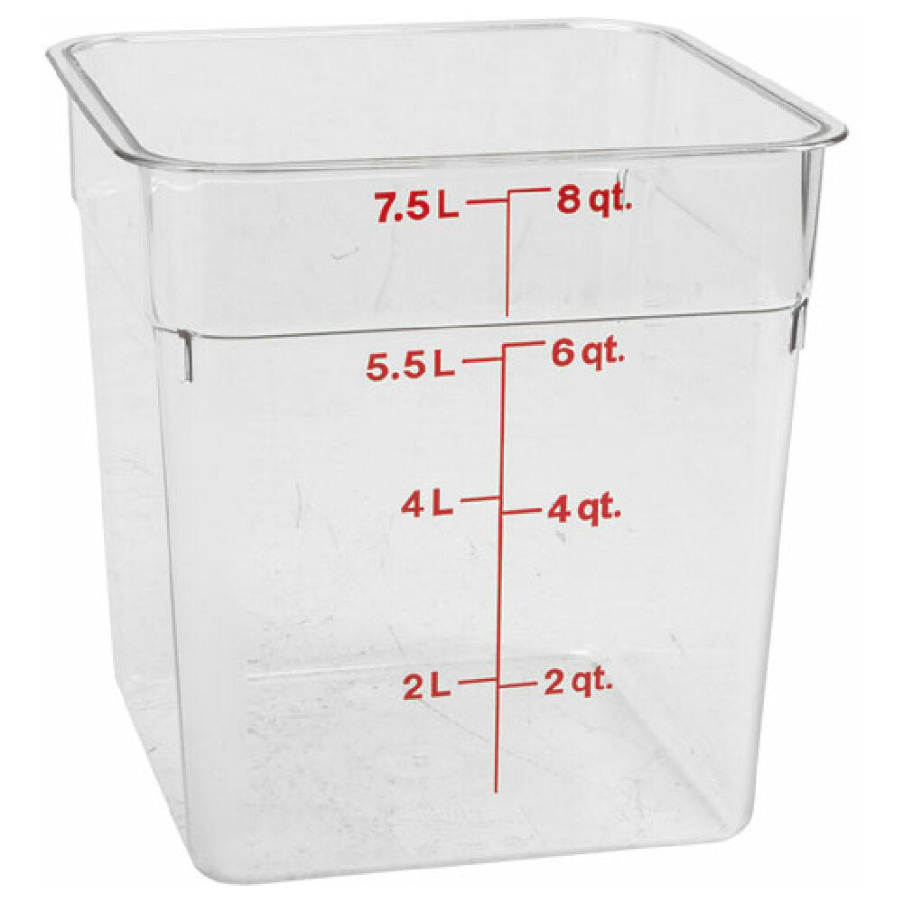 Cambro 8SFSCW Container Sq Clear 8qt