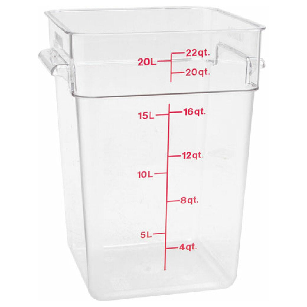 Cambro 22SFSCW135 Container Sq Clear 22qt