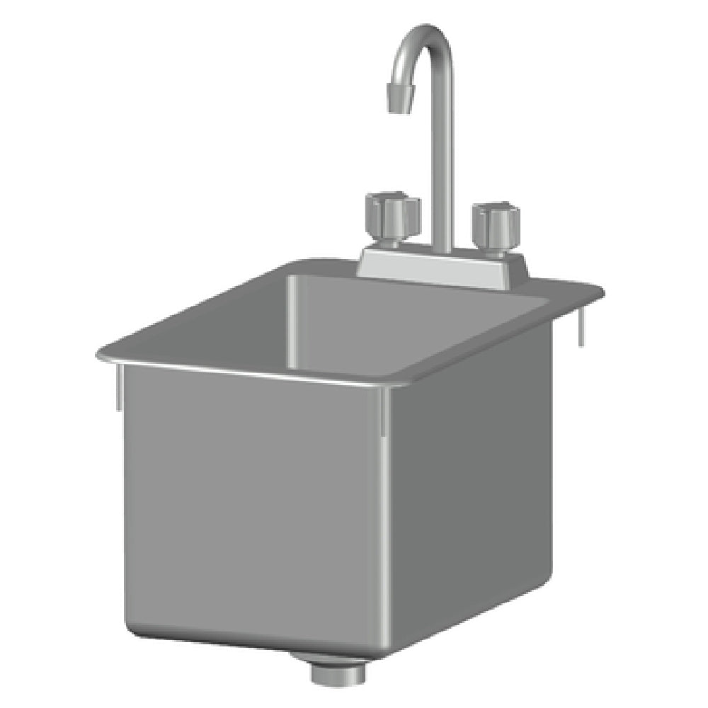 SPG DI-1-10DF - Universal Stainless Drop-In Sink, One Compartment, 12" Wide X 18" Front To Back X 10" Deep