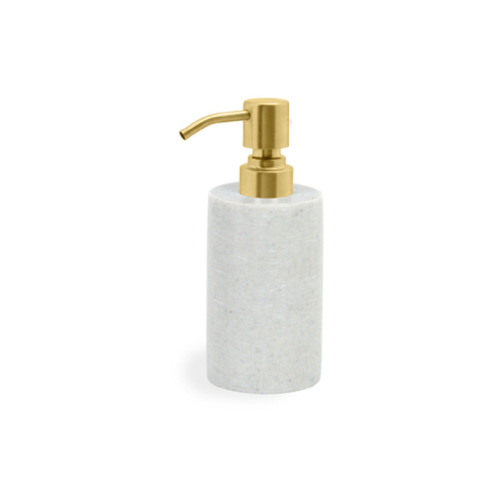 FOH RSP038GYR12 10oz Miami Pump Cement Grey With Matte Brass Top Includes One RSP005GYR12-BTM 10oz Miami Pump Base Cement Grey