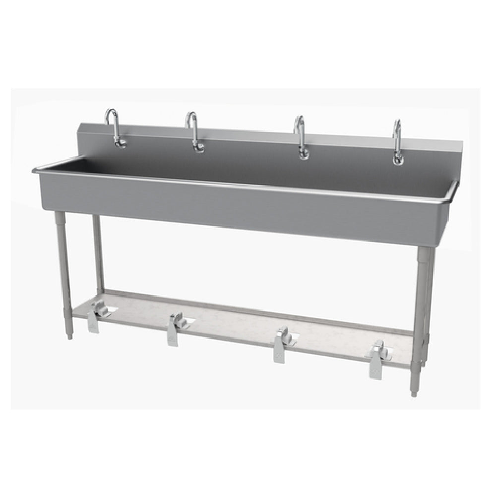 Advance Tabco FC-FM-96FV Multiwash Hand Sink Splash Mount Faucet Provision With Toe-operated Push Valve