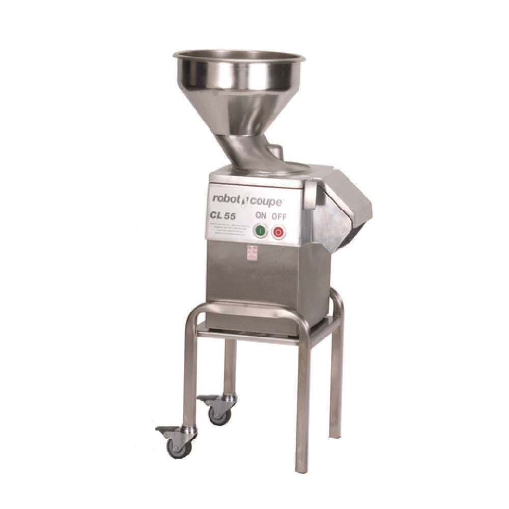 Robot Coupe CL55B NODISC Bulk E-Series Commercial Food Processor Includes: Vegetable Prep Attachment With Stainless Steel Bulk Feed Hopper & External Ejection (no Bowl)