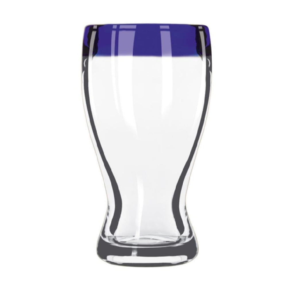 Libbey 92312 Beer Glass 12 Oz. With Cobalt Blue Rim