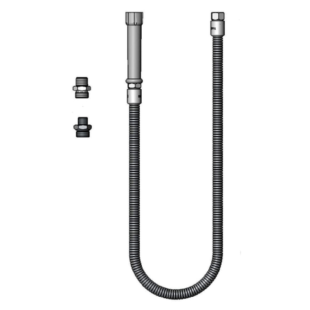 T&S Brass B-0044-H5 Hose 44" Flexible Stainless Steel With 172A & A 053A Adapter