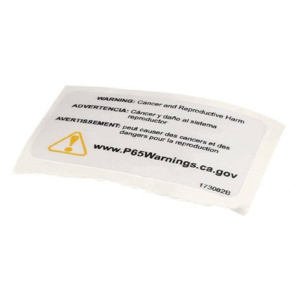 Henny Penny 173082 Label Warning P65