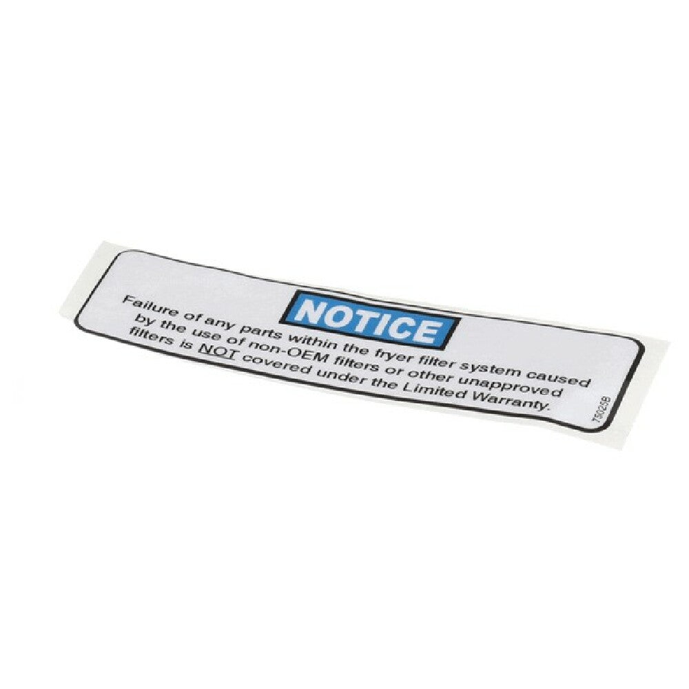 Henny Penny 75025 Label Filter Notice