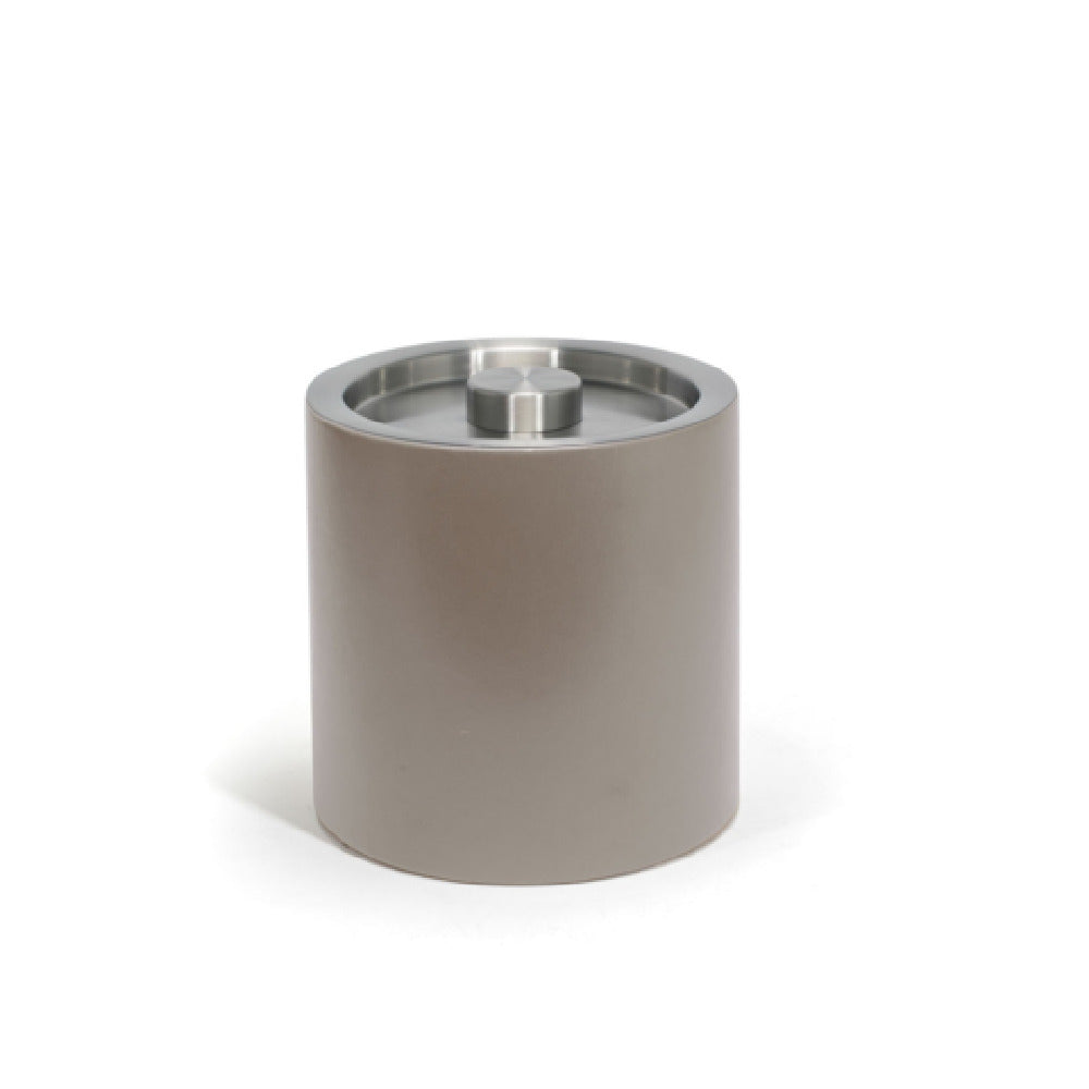 FOH RIB025BEL21 3.5qt Round London Ice Bucket Stone With Brushed Stainless Lid