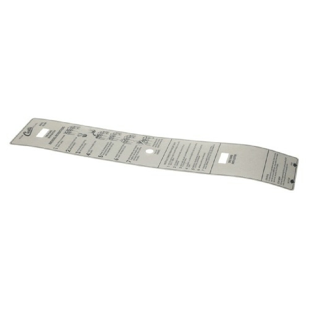 Curtis WC-3903 Label Instructs Panel Curtis