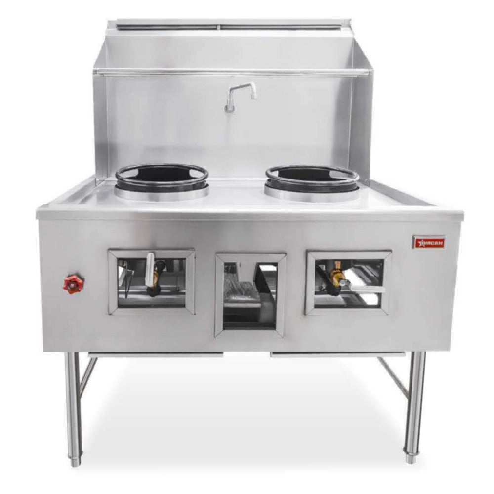 Omcan 47726 (CE-CN-W2L0-NG) Wok Range Natural Gas (2) Chambers