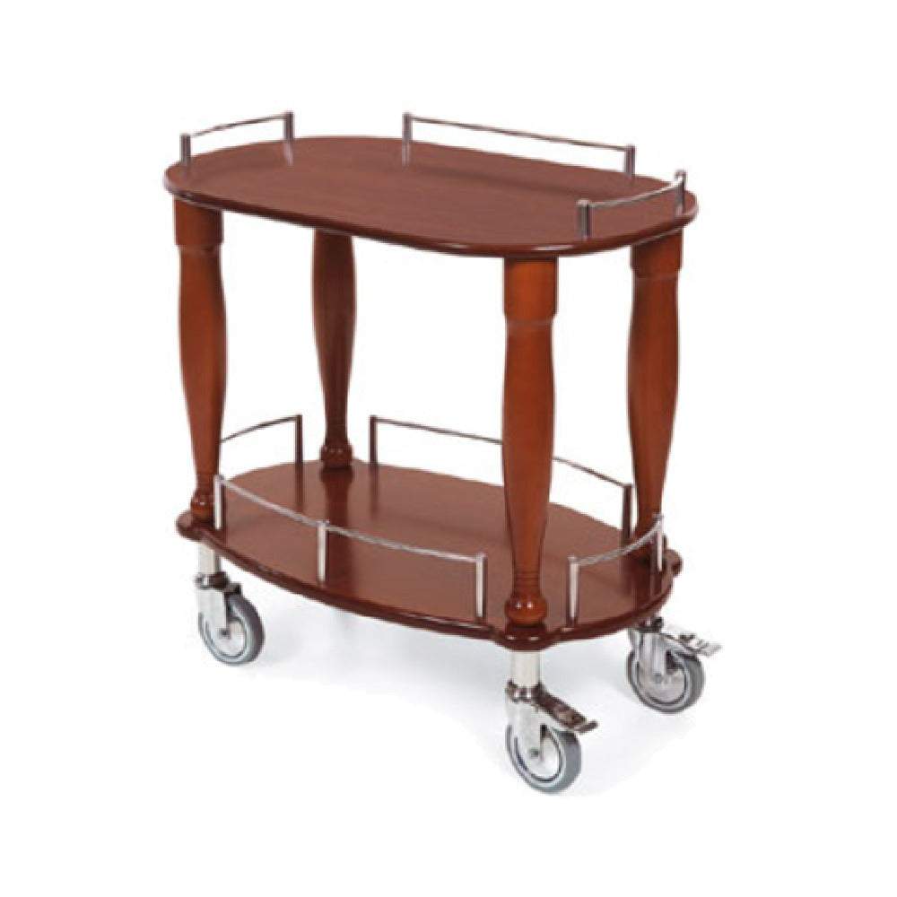 Geneva 70010 Serving Cart-Bordeaux 33"W X 19-5/8"D X 34-5/8"H Oval Shaped Top