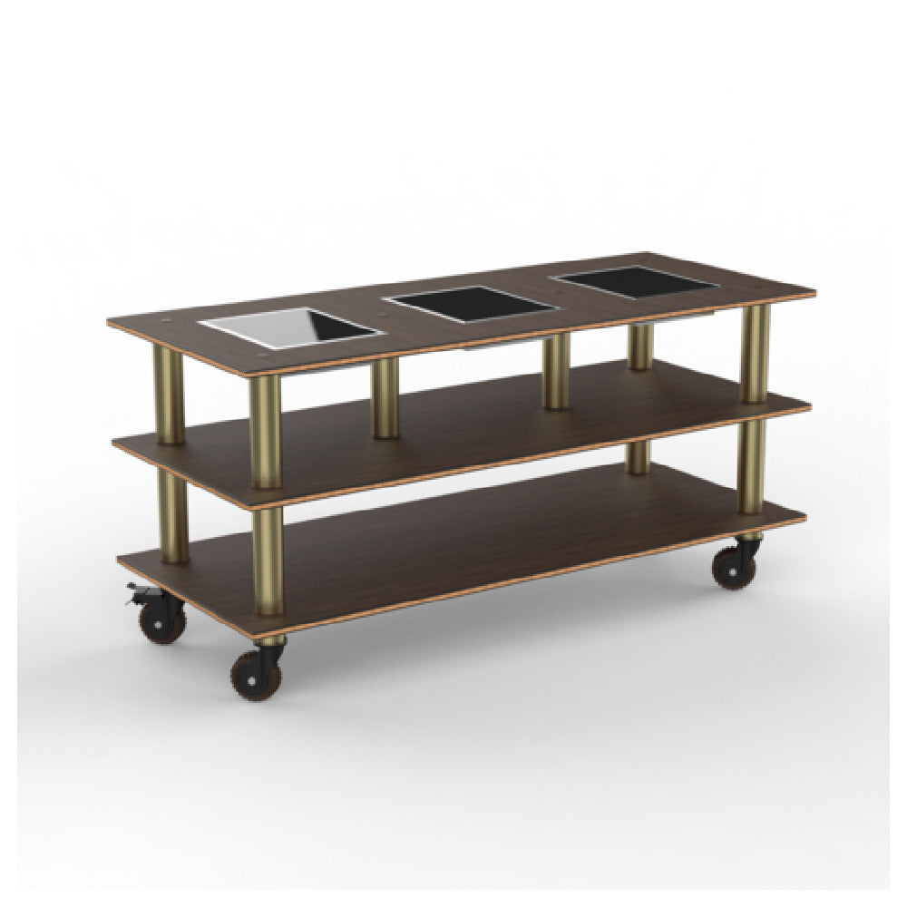 Steelite MGCMLD07WBXH - Modular Triple Warming Unit Mango Brushed Brass Hea, 71.0" X 29.5" X 35.0"