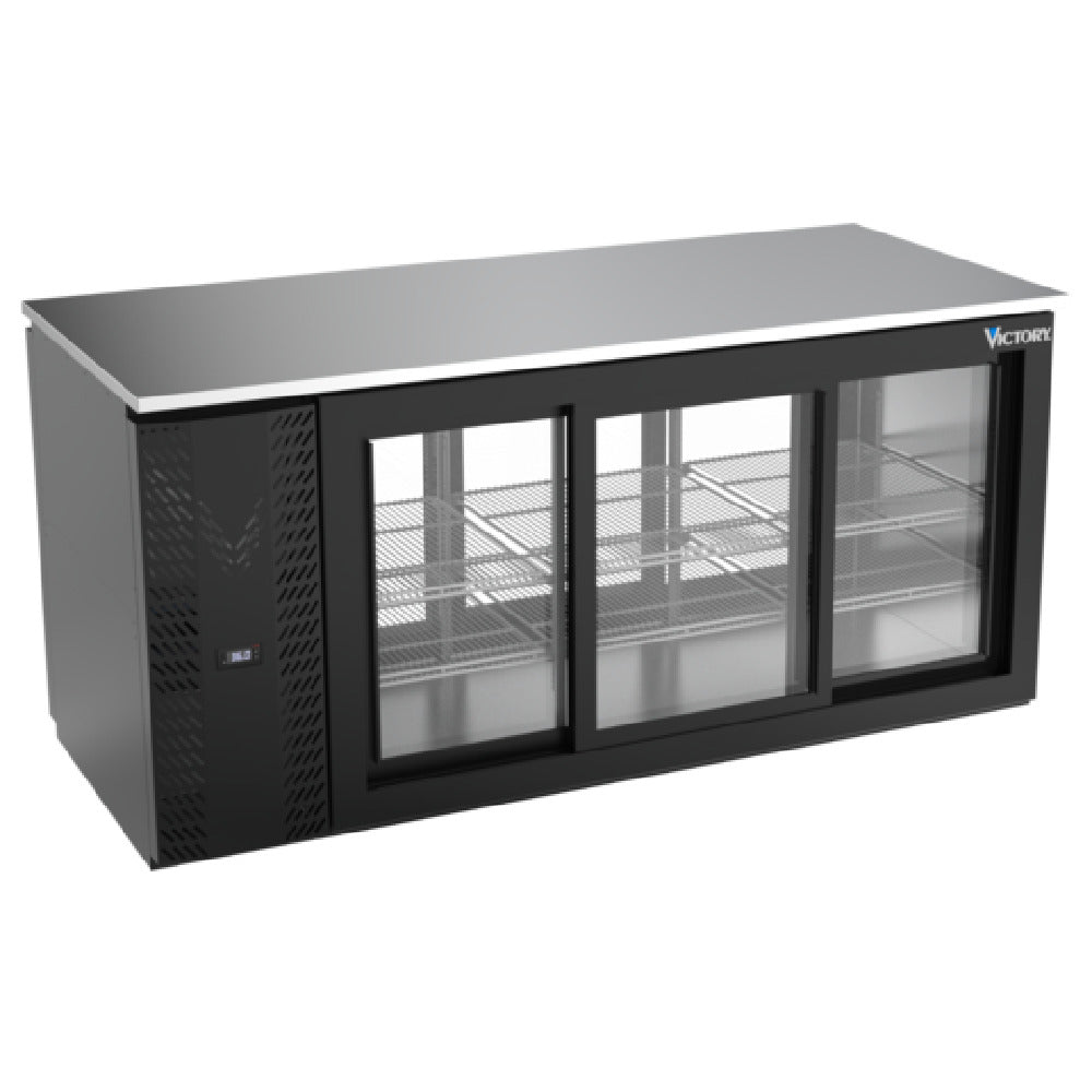 Victory VBB72HC-GS-PT-B - Pass-Thru Back Bar Refrigerator, Three-section, 72"W X 31-7/8”D X 34"H