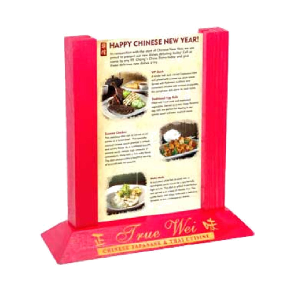 Menu Solutions WFT4S-B_ASH Table Tent Holds 5" X 7" Insert Flip Top With Nickel Rings