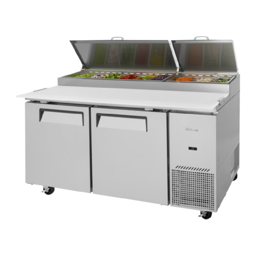 Turbo Air TPR-67SD-N Super Deluxe Pizza Prep Table Two-section 20.0 Cu. Ft.