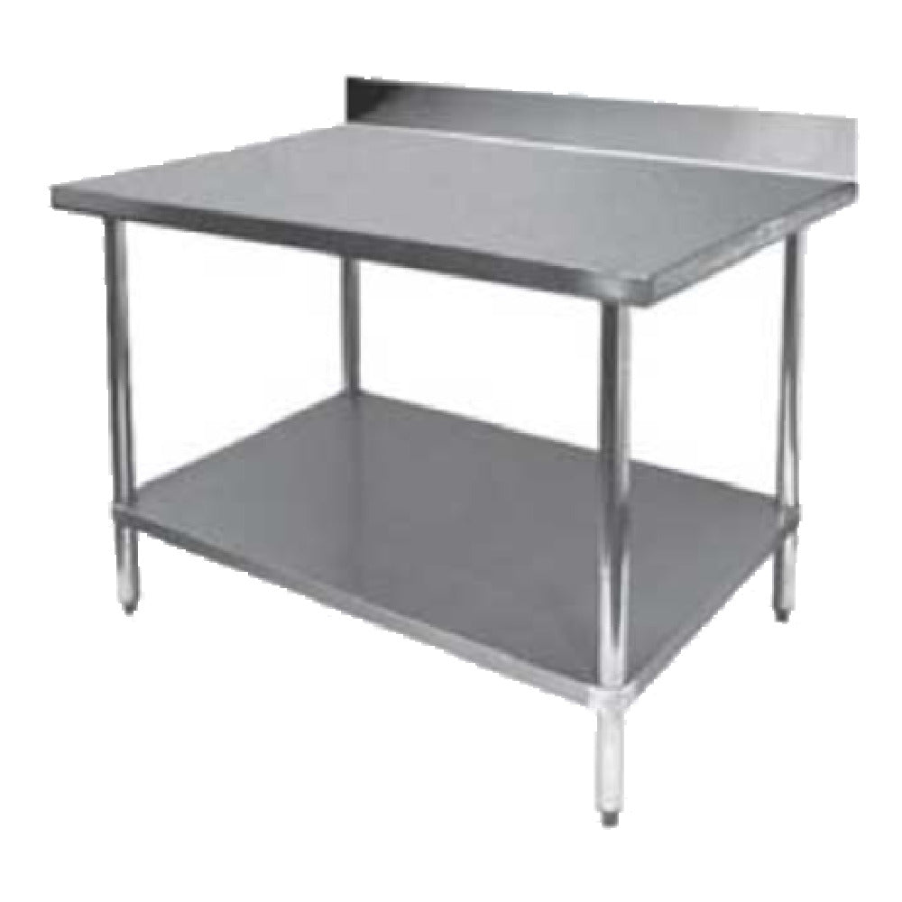 GSW USA WT-PB2460 Premium Work Table 60"W X 24"D X 35"H 16/304 Gauge Stainless Steel Sound Deadened Top With 4" Backsplash