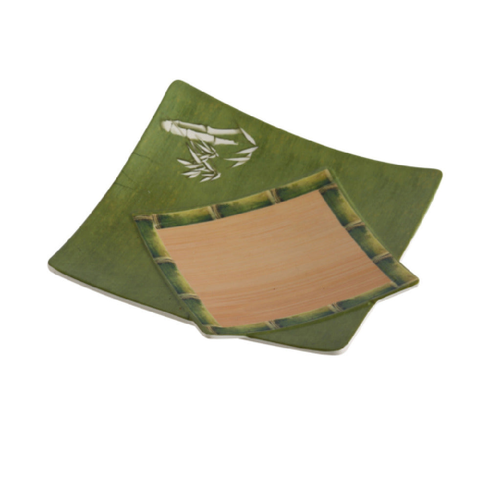 Yanco BA-1111 Bamboo Style Plate 11"L X 11"W Square