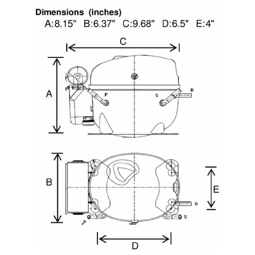 AllPoints 881885 Fractional Hp Compressor 3/4hp 208/230v Hermetic