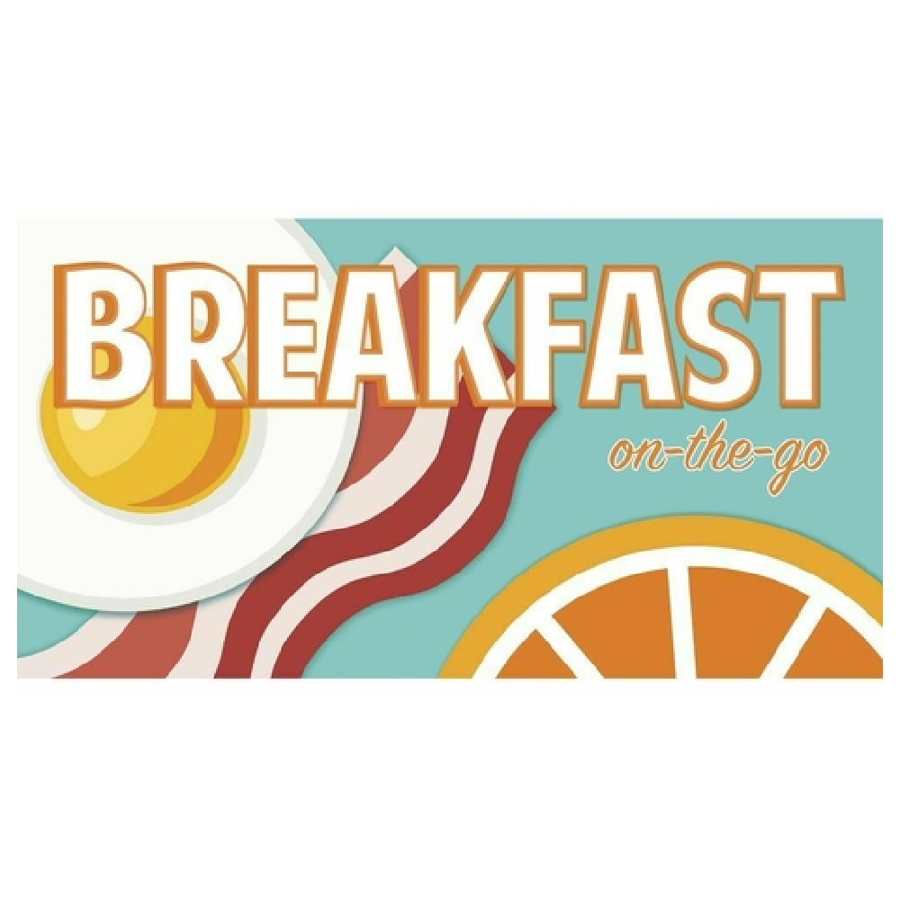 Hubert 29683 - Magnetic Sign, "Breakfast On The Go", 49"L X 26"H