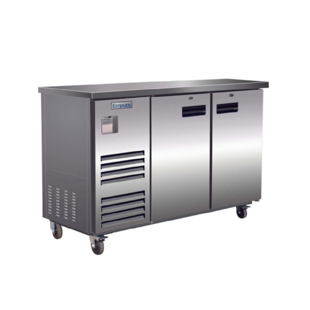 Empura E-KBB60-2-27-S - Back Bar Cooler, 2 Swing Solid Doors, 58 3/4"W X 27 5/8"D X 42 1/2"H