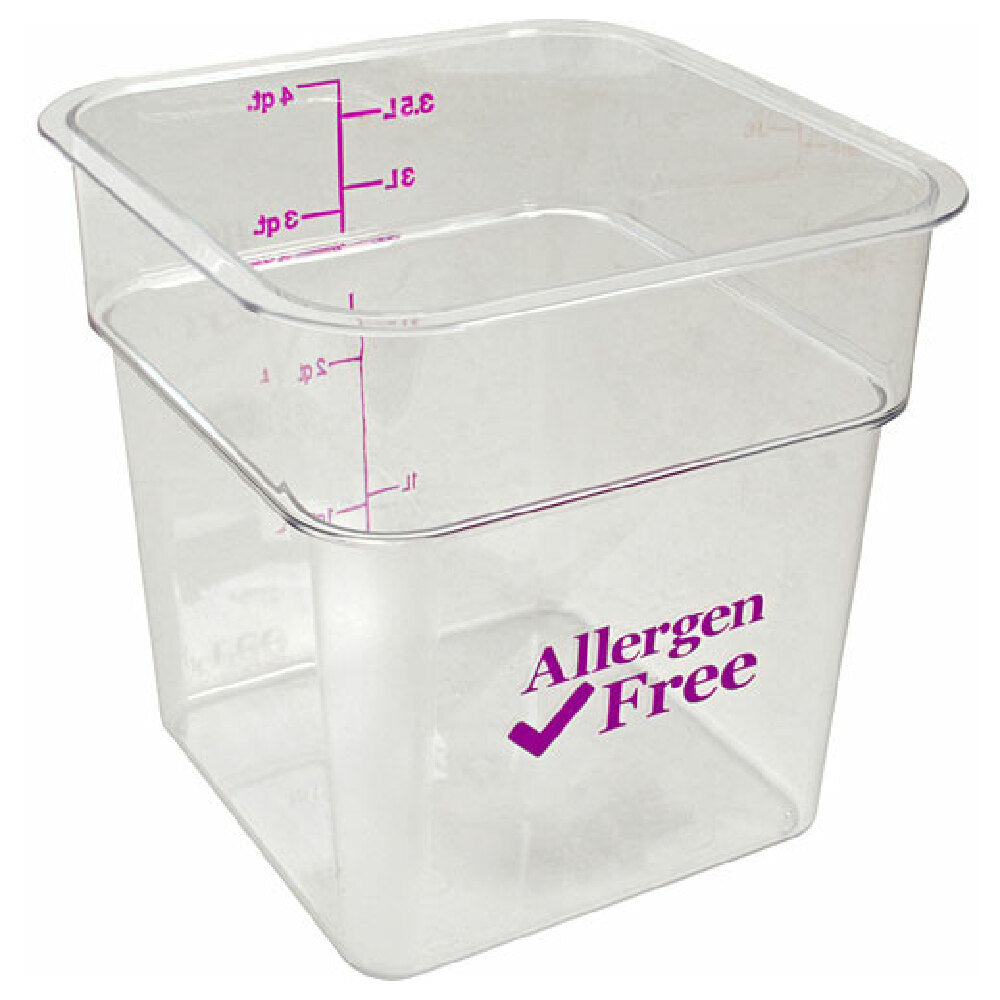 Cambro 4SFSCW441 4 Qt Camsquare Container Allergen Free Storage