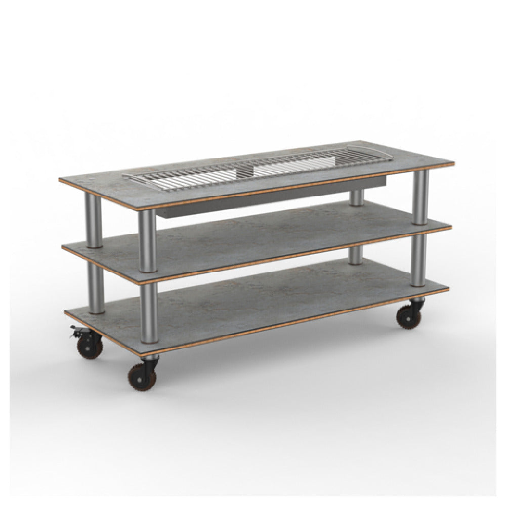 Steelite MGCMLD06GSXH - Modular Heat Table Grey Slate Brushed Stainless Steel, 71.0" X 29.5" X 95.5"