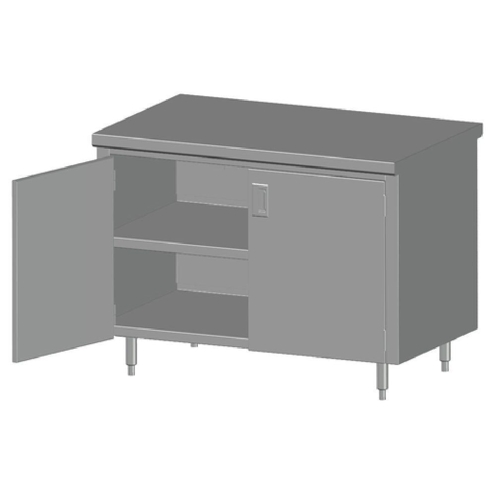 SPG 6CBT-30HD - Universal Stainless Work Table, Cabinet Case With Hinged Doors, 72"W X 30"D