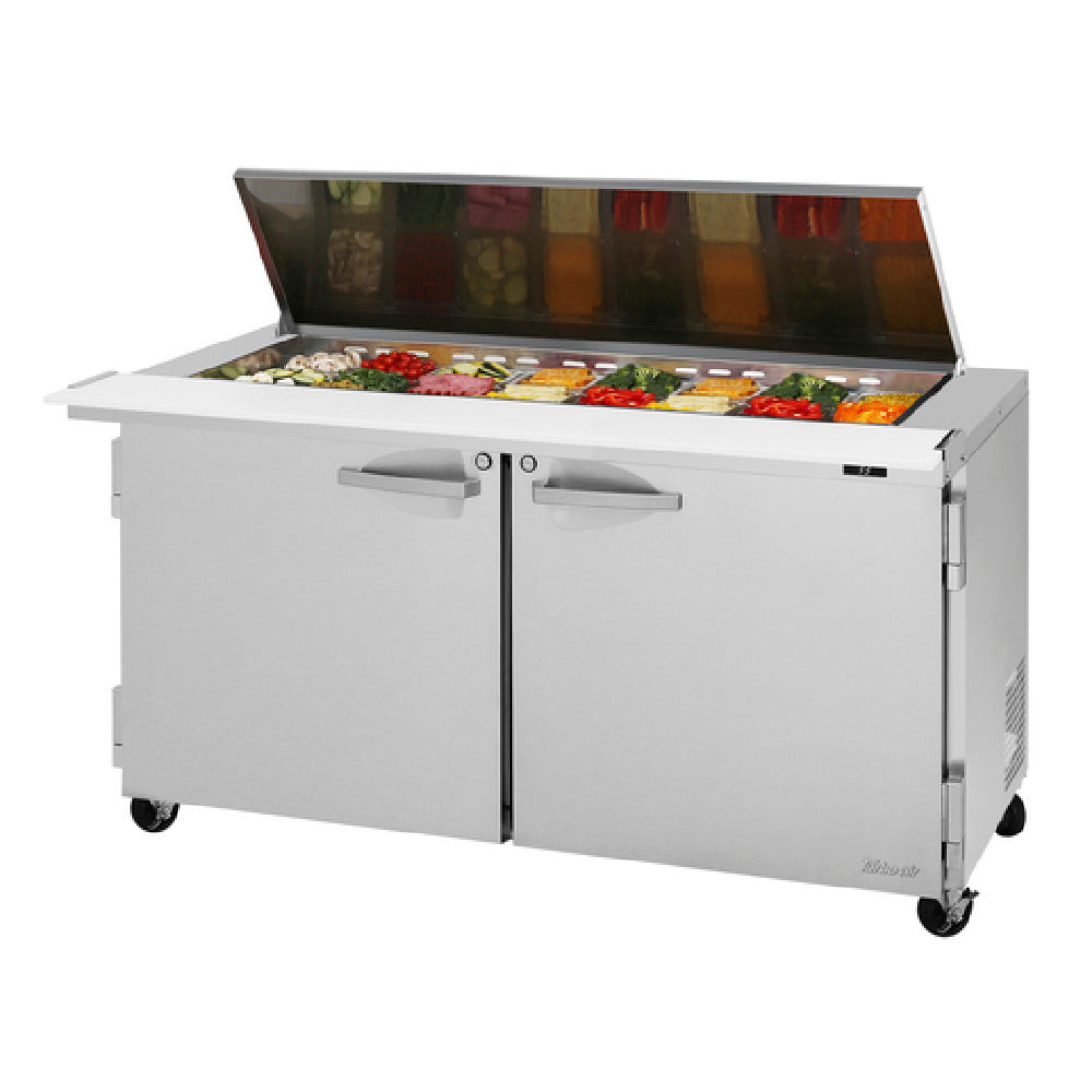 Turbo Air PST-60-24-N-FL PRO Series Mega Top Sandwich/Salad Prep Table With Flat Lid