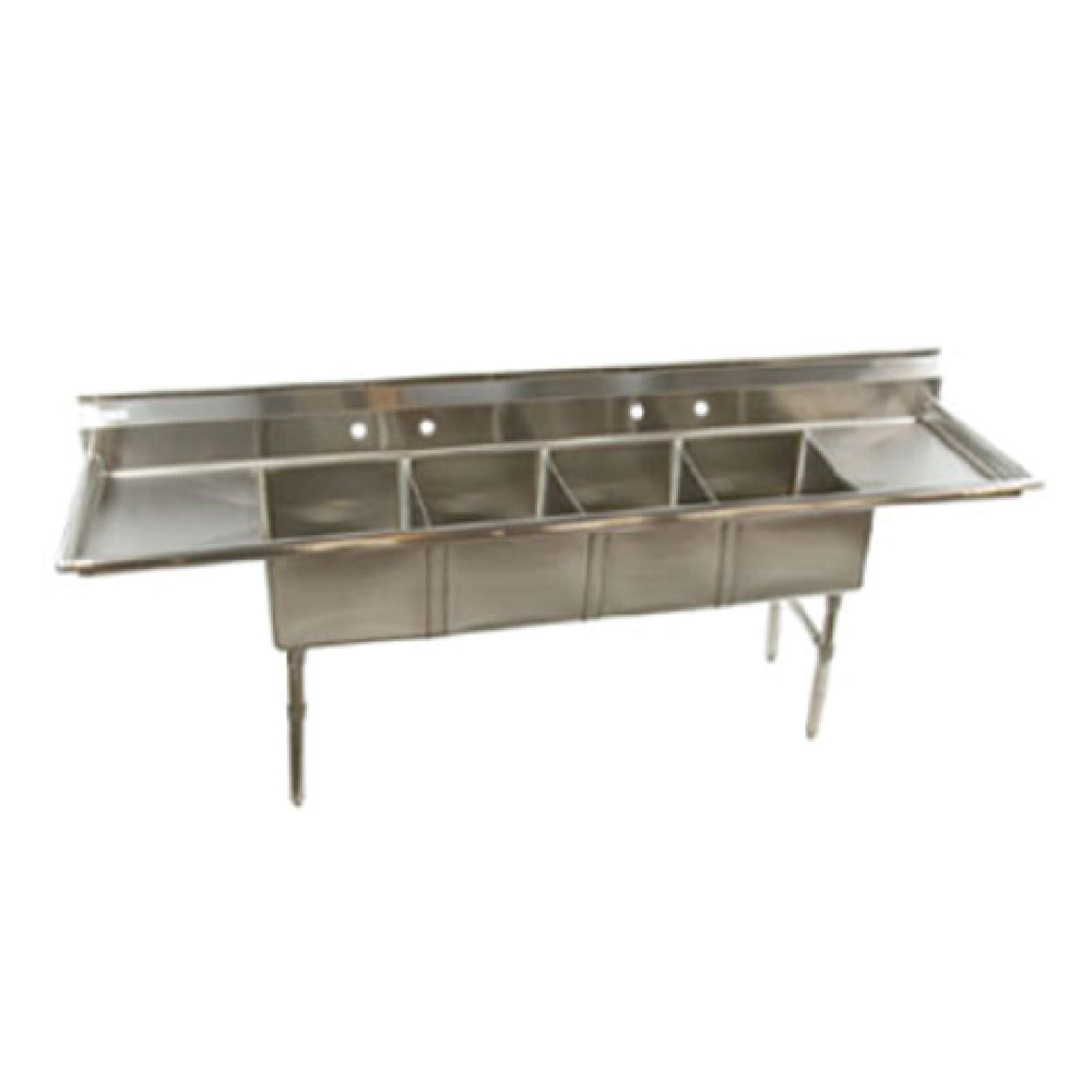 Klinger's Trading ECS42D Economy Sink Four Compartment 100"W X 25-1/2"D X 41"H