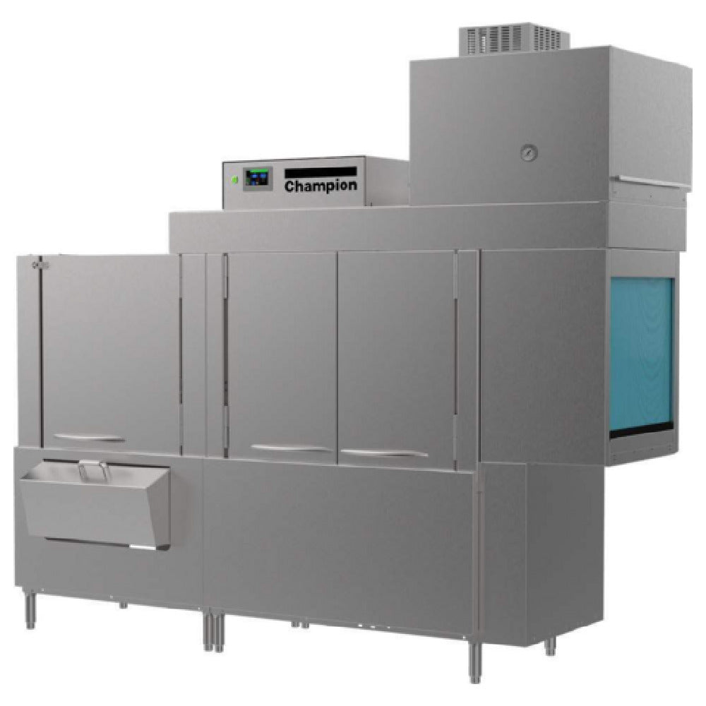 Champion 90 PRO-HD-VHR - Pro Series, 54”W, (54” Single Tank With 36” Prewash With Removable Scrap Basket) Rack Conveyor Dishwasher