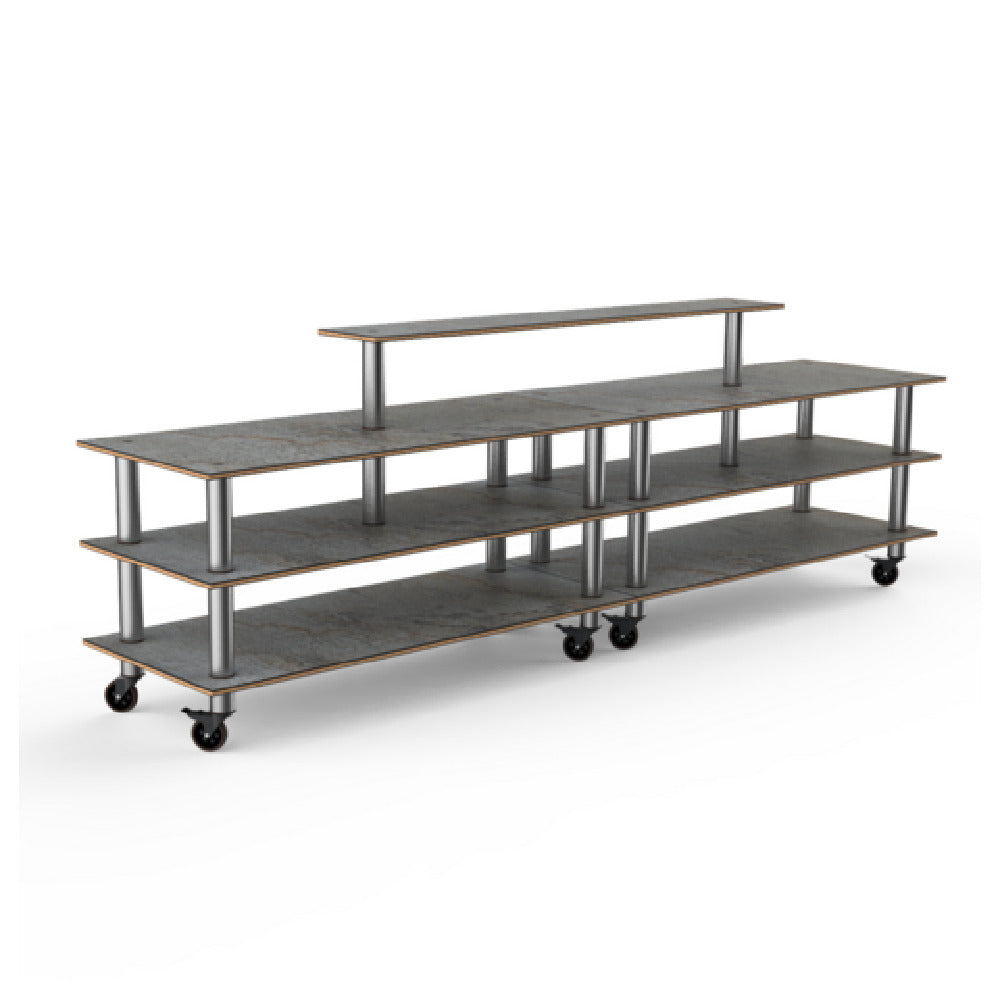 Steelite MGCMLB19GSXW - Modular Double Display Buffet Grey Slate Stainless, 142.0" X 29.5" X 47.0"