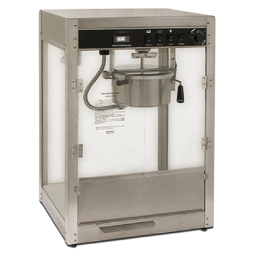 Winco 11087 Benchmark Silver Screen Popcorn Machine Electric Countertop