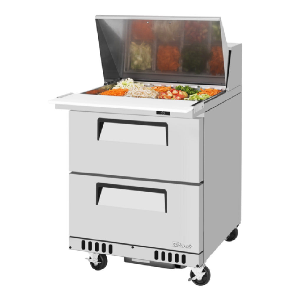 Turbo Air TST-28SD-12-D2-FB-N Super Deluxe Sandwich/Salad Mega Top Unit Front Breathing Airflow