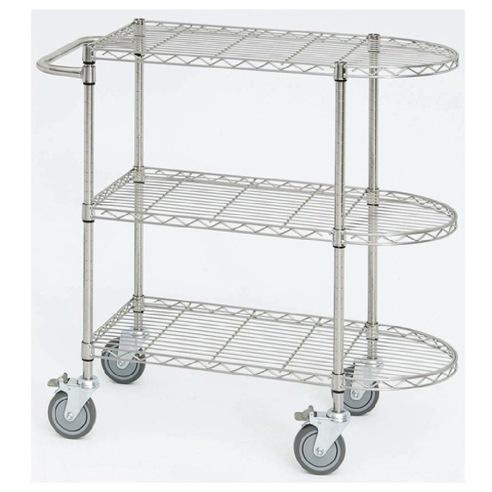 Hubert 17621 - Wire Cart, 3-shelf, 36" X 18" X 39-1/2"H
